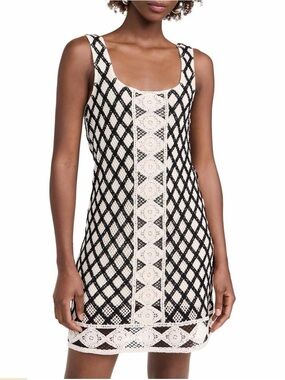 Z SUPPLY Black and White Crochet Tank Dress